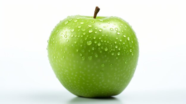 Closeup_green Apfel isoliert auf weißem Hintergrund Generative KI