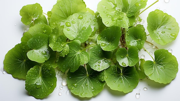 Closeup hoja de centella asiática centella asiática centella asiática