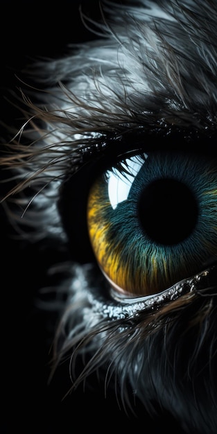 Closeup impressionante do olho Yeti em Uhd 8k