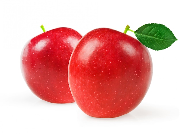 Closeup isolado de maçãs maduras frescas