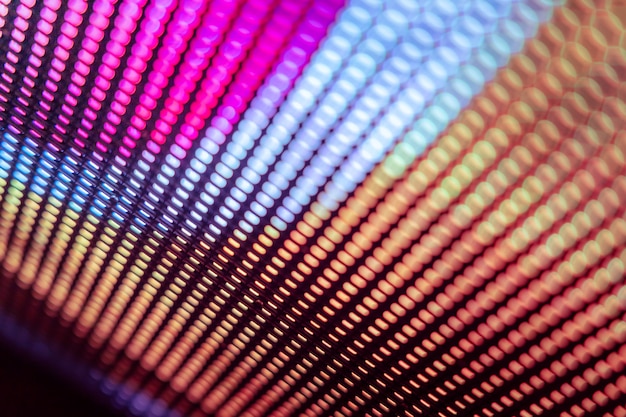 Foto closeup led tela borrada. fundo de foco suave led. fundo abstrato ideal para o projeto.