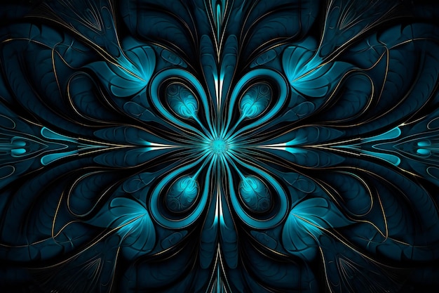 Closeup macro de arte digital de flor fractal para design gráfico criativo