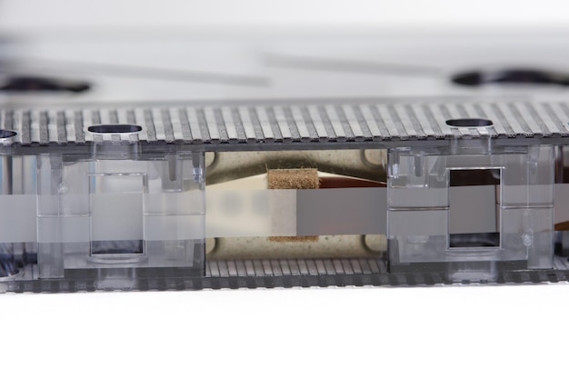 Closeup Makro Anfang einer Audiokassette