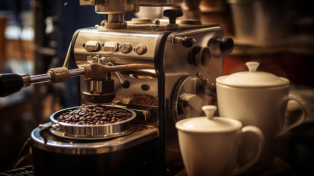 Closeup máquina de moagem de café