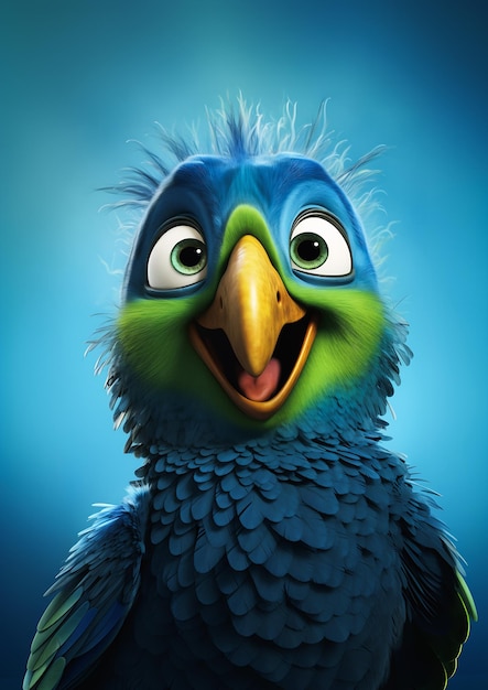 closeup pássaro bico grande cartaz expressão maravilhosa latino jovem fofo azulado verde super fofo cox