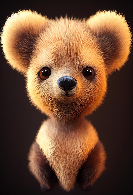 Closeup retrato de un pequeño y lindo oso de miel