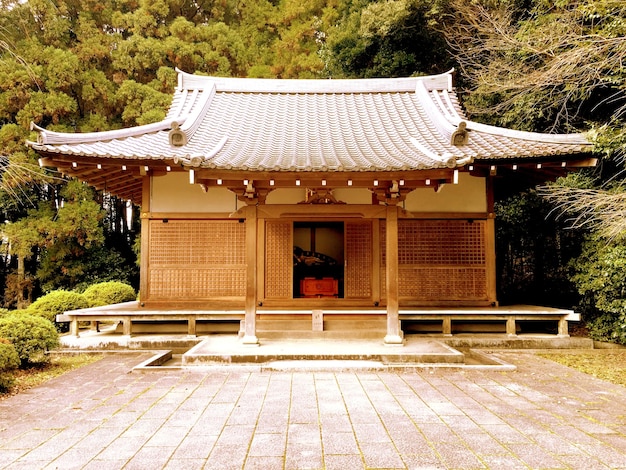 Closeup velha e antiga pequena casa japonesa em marrom sépia