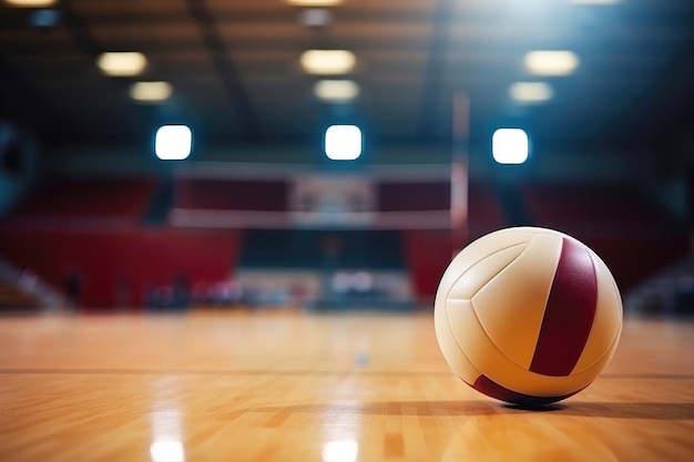 CloseUp-Volleyball-Szene mit Arena-Strahlung