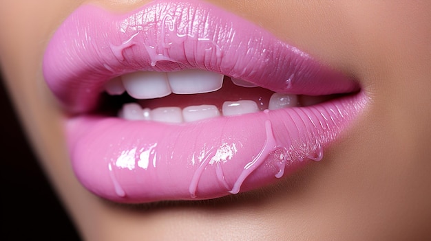 CloseUp von Lip Balm auf den Lippen anwenden