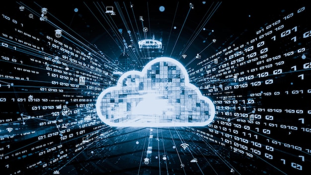 Cloud-Computer und Online-Datenspeicherung mit stillschweigender intelligenter Sharing-Software