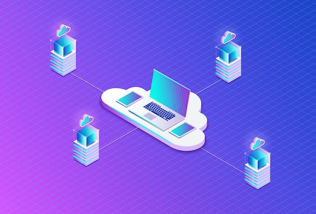 Cloud Computing Disaster Recovery Solutions Konzept Cloud DR 3D-Illustration