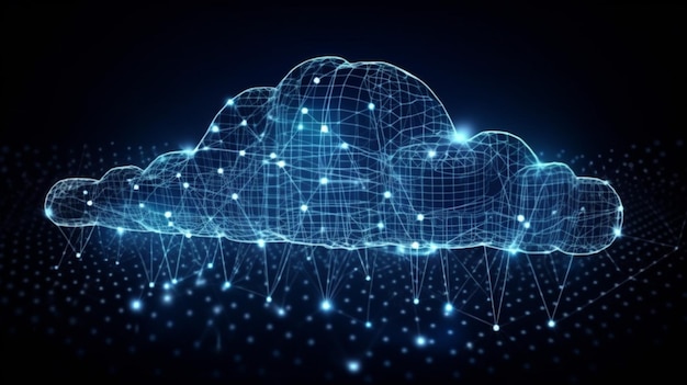 Cloud-Computing-Informationstechnologie für Cybersicherheit. Cloud-Computing-Konzept generative KI