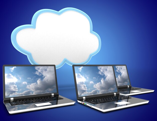 Cloud-Computing-Konzept. 3D-Darstellung