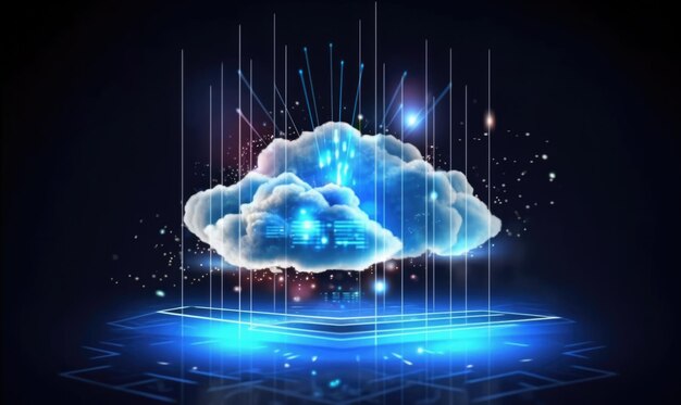 Cloud-Computing-Service-Konzept verbindet sich mit der Cloud