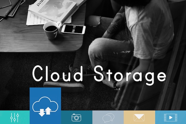 Foto cloud computing storage cargando