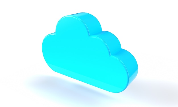 Cloud-Computing-Symbol isoliert. 3D-Rendering