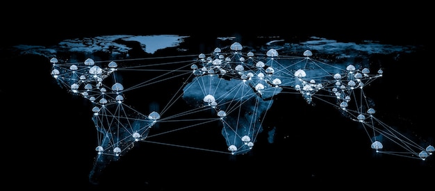 Cloud-Computing-Technologie und Online-Datenspeicherung in innovativer Wahrnehmung