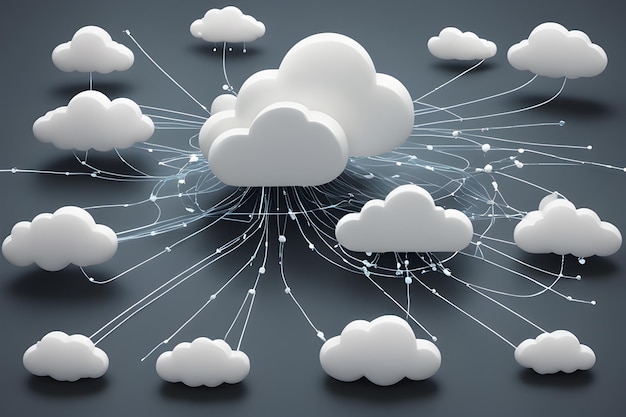 Foto cloud computing verbinden diagrammtechnologie drahtloses netzwerk hochgeschwindigkeitsinternet ai generativ