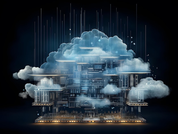 Cloud-Daten-Speicher-Datenbank Cloud-Computing-Konzept und Idee