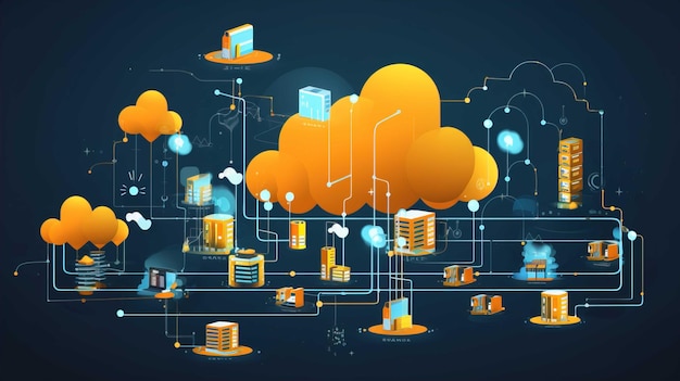 Foto cloud-datenserver finanzgeschäftsgrafik erzeugen sie ki