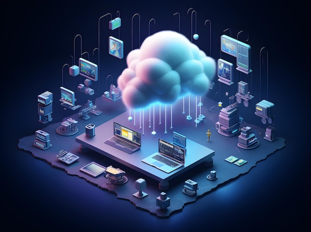 Cloud-Storage-Datenzentrum Cloud-Server digitale Cloud-Cyber-Sicherheit digitale Datennetzwerkschutz