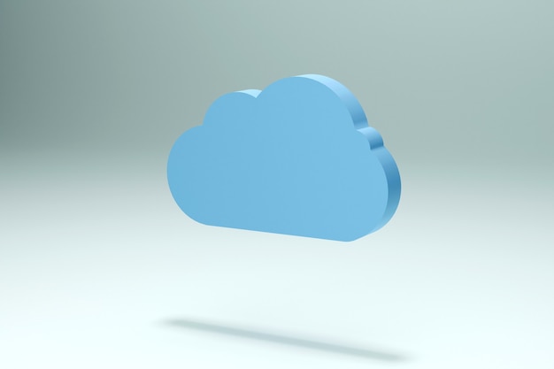 Cloud-Symbol 3D-Rendering Wetter-Konzept