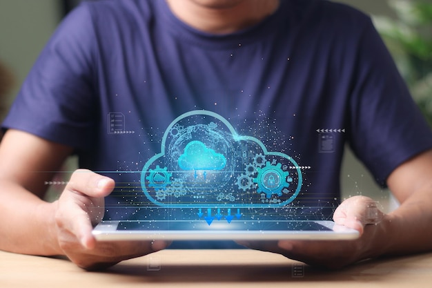 Cloud-Technologie-Konzept Globales Netzwerk des globalen Geschäfts Megatrends im Internet
