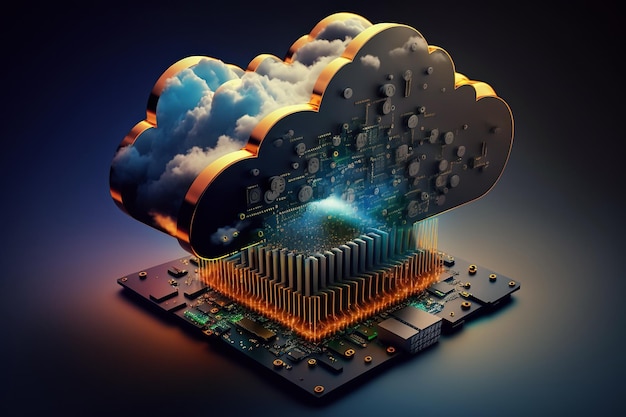 Cloud-Technologien für Backup und Datenspeicherung Konzeptdarstellung von Computersystemen