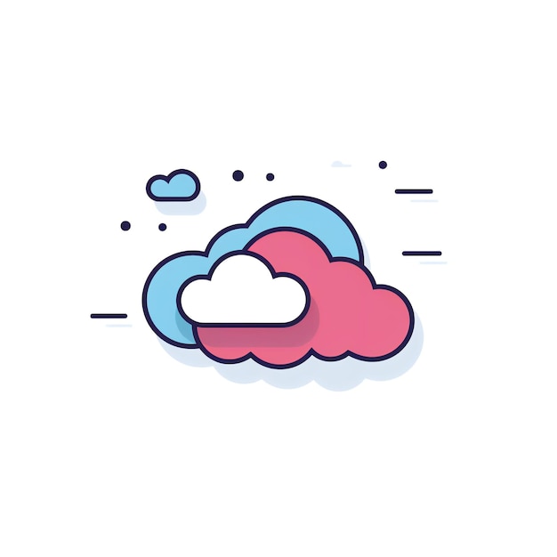 Cloud-Themen-einfaches Symbol mit weißer Hintergrundlinienfarbe