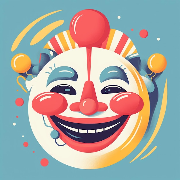 Foto clown-lächeln-illustrationsmaskottchen