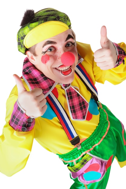 Foto clown zeigt mit den fingern ein okay-zeichen