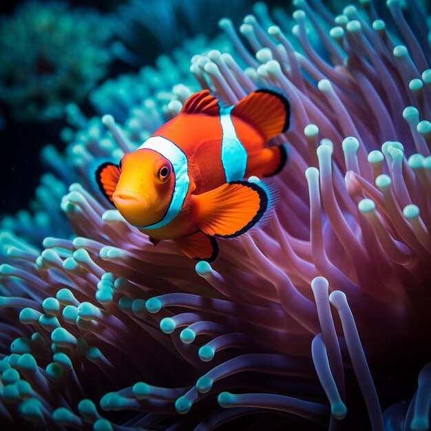 Clownfisch unter dem Meer mit Anemone