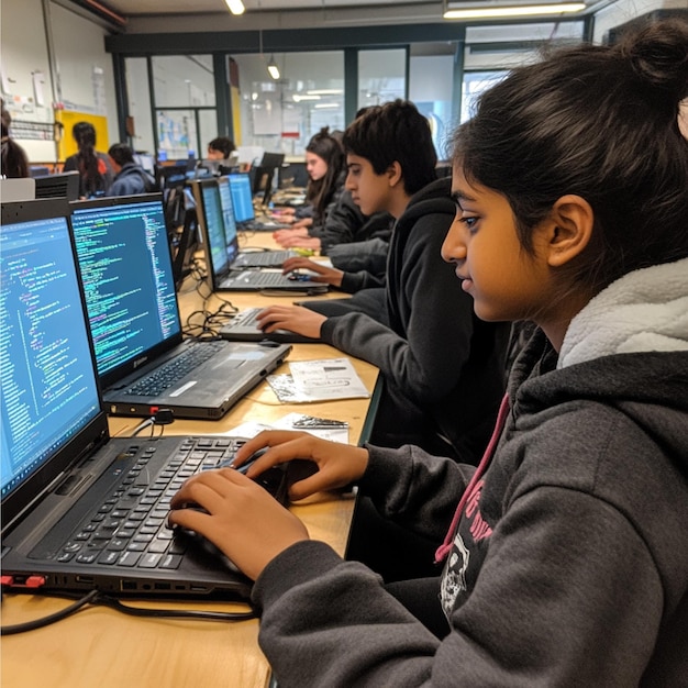Un club de codificación que trabaja en proyectos de programación y desarrollo de aplicaciones