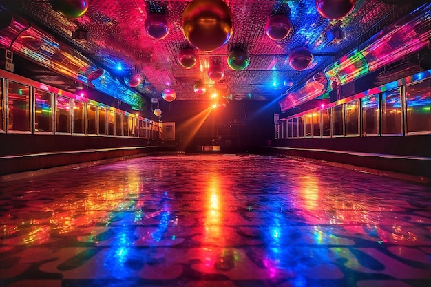 Club de discoteca con iluminación de colores