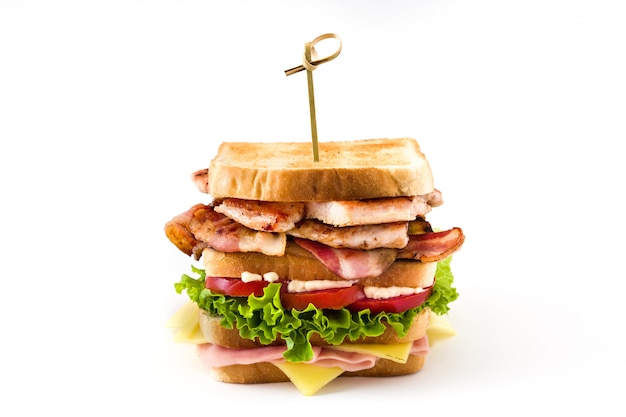 Foto club sandwich aislado en blanco