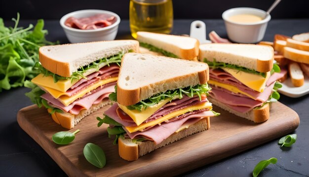 Club-Sandwich mit Schinken