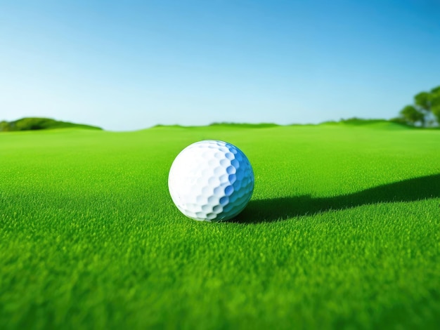 Clube de golfe e bola de golfe na grama verde exuberante ai generative