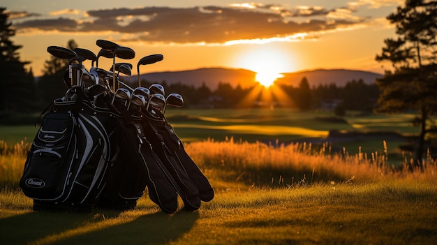 clube de golfe em um clube com campo de golfe no lago