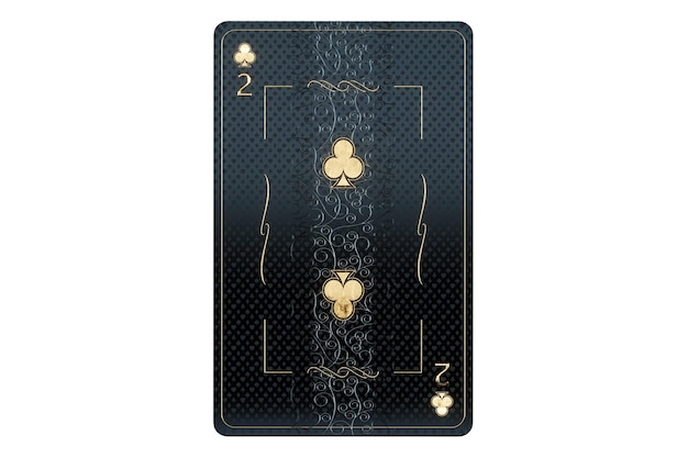 Clubes de conceito de cassino deuce jogando cartas design preto e dourado sobre fundo branco Jogo de estilo de luxo poker blackjack bacará renderização 3D ilustração 3D
