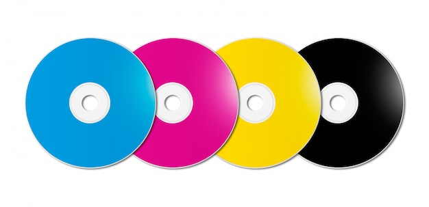 CMYK CD - DVD en fondo blanco