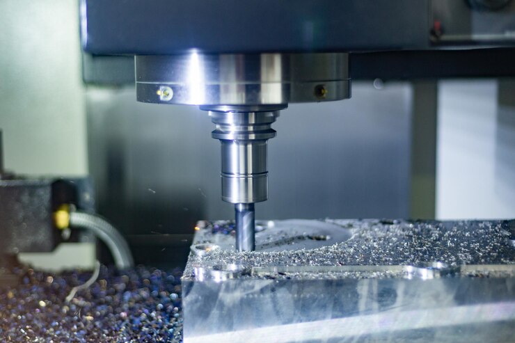 CNC-Fräsmaschine im Betrieb
