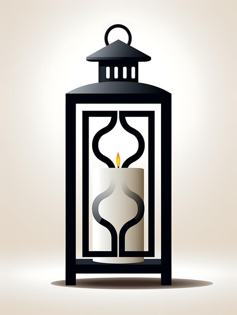 Foto cnc laser cut lantern-rahmen mit lanternformen und mustern in einem flachen tattoo-umriss