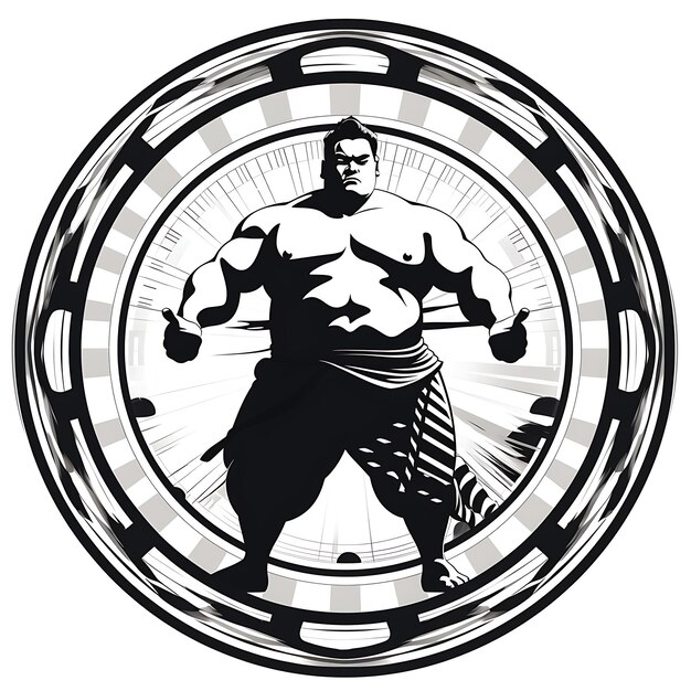 Cnc laser cut sumo wrestler rahmen, der die kraft und stärke eines s