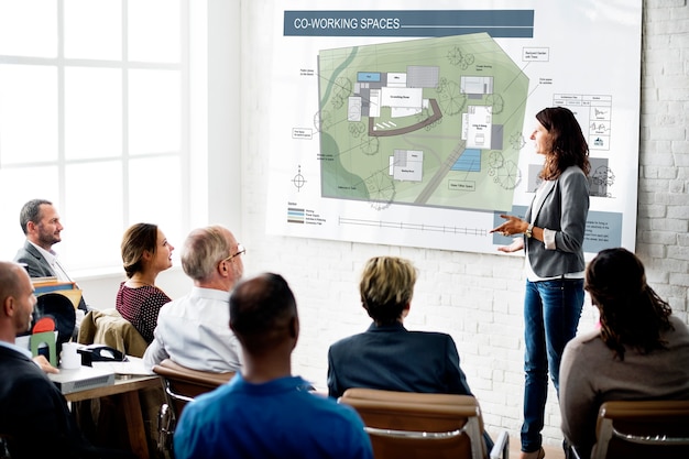 Co Working Space Architecture Plan Map Blueprint Design Concept