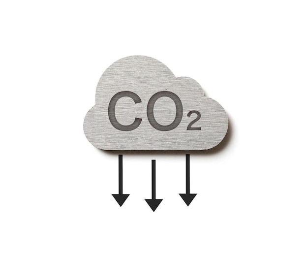 Foto co2-wolkensymbolreduzierung der kohlenstoffemissionen