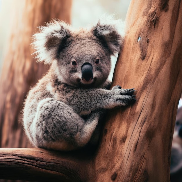 coala numa árvore na selva