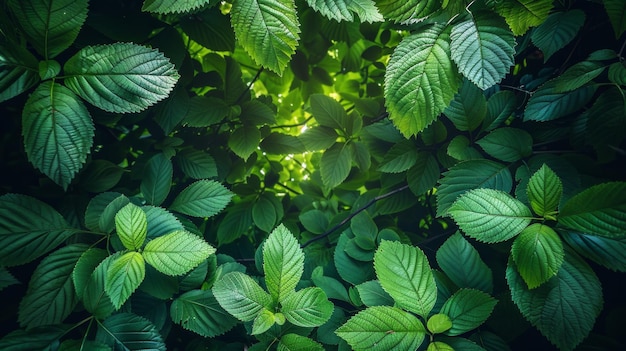 cobertor exuberante de cima coração da floresta na primavera floração essência da vida e sustentabilidade verdejante AI generativo