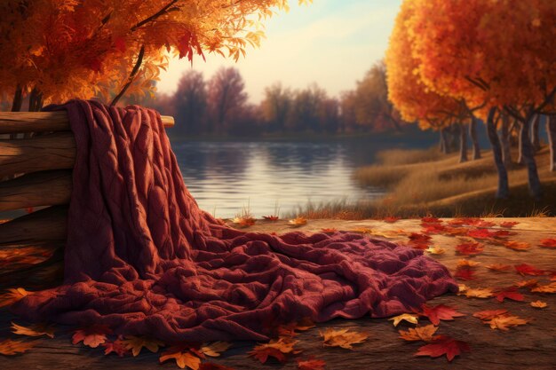 Cobertor no outono 8k 3d realismo de fantasia colorido