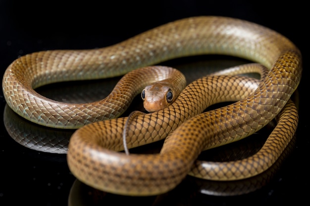 Cobra de rato indo-chinesa isolada no preto