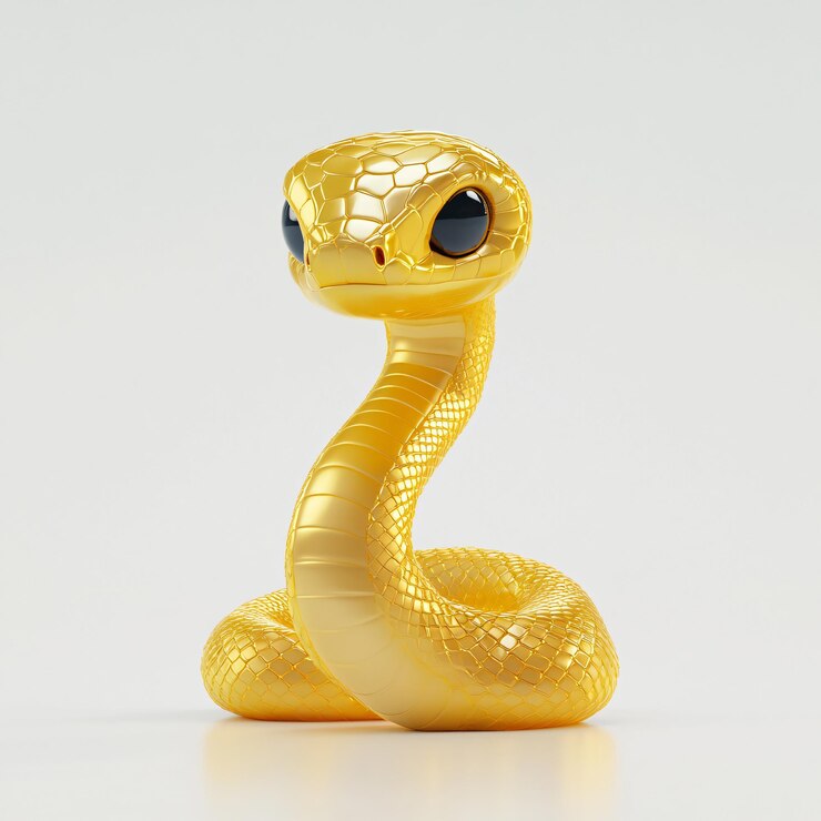 Foto cobra dourada 3d ilustração papel de parede de fundo